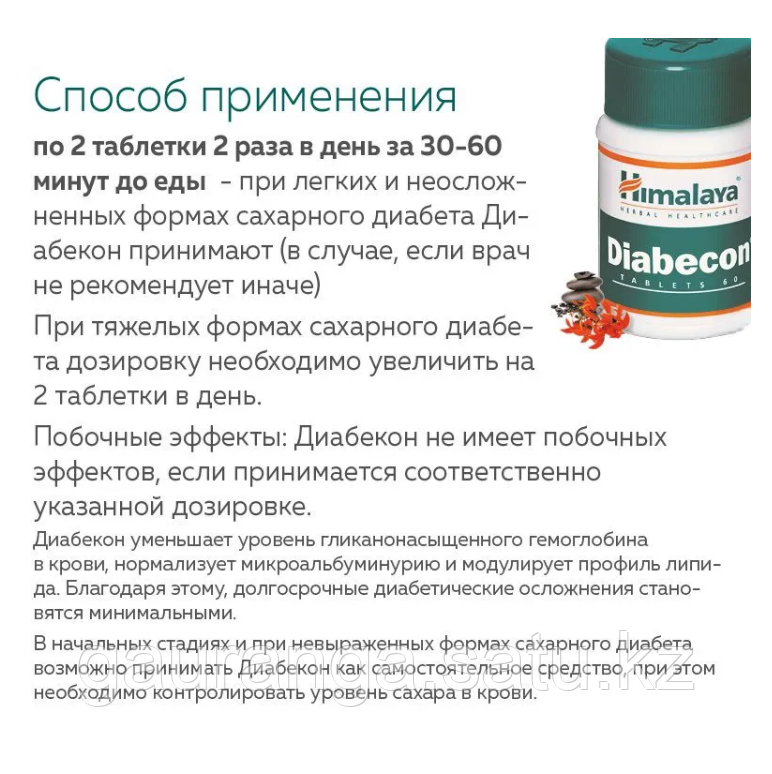 Диабекон Хималая / Diabecon Himalaya 60 таб - от диабета - фото 4 - id-p106477461