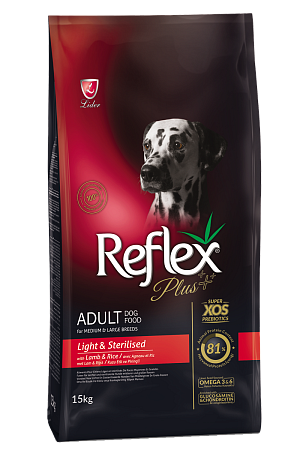 RFX-209 ReflexPlus Adult Light&Steril Medium&Large Lamb, для собак средних и крупных пород с курицей, уп.15кг.
