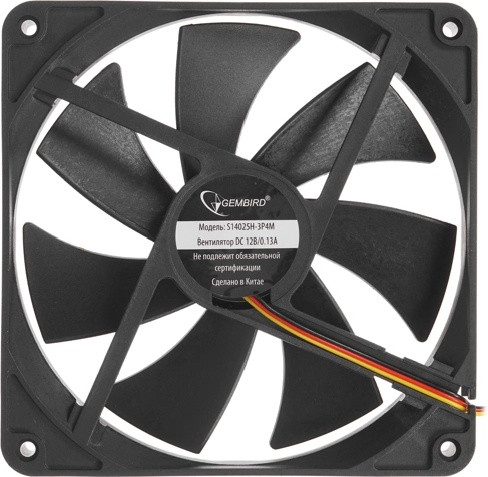 Вентилятор Gembird S14025H-3P4M, 14cm, Черный ,Fan for case, 2000rpm, 3pin - фото 1 - id-p104945777
