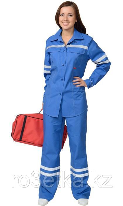 Костюм "СКОРАЯ ПОМОЩЬ" женский летний: куртка, брюки васильковый