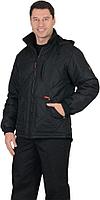 Куртка рабочая ИТР "ПРАГА-Люкс" мужская, с капюшоном, черный