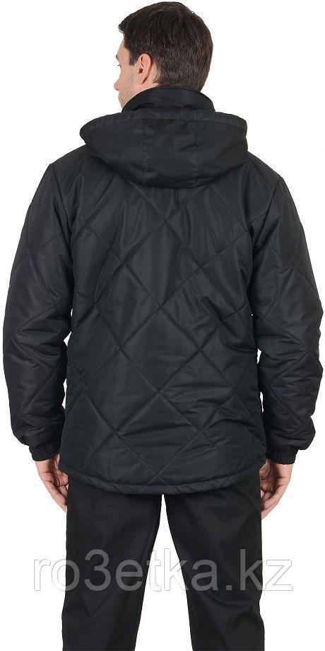 Куртка рабочая ИТР "ПРАГА-Люкс" мужская, с капюшоном, черный - фото 2 - id-p107006812
