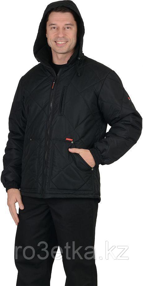 Куртка рабочая ИТР "ПРАГА-Люкс" мужская, с капюшоном, черный - фото 3 - id-p107006812