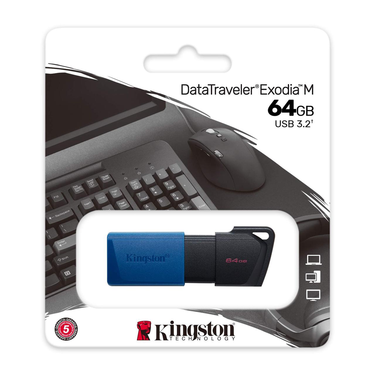 Kingston DTXM/64GB USB-накопитель DataTraveler Exodia M, 64Gb, USB 3.2, Синий - фото 3 - id-p107012773