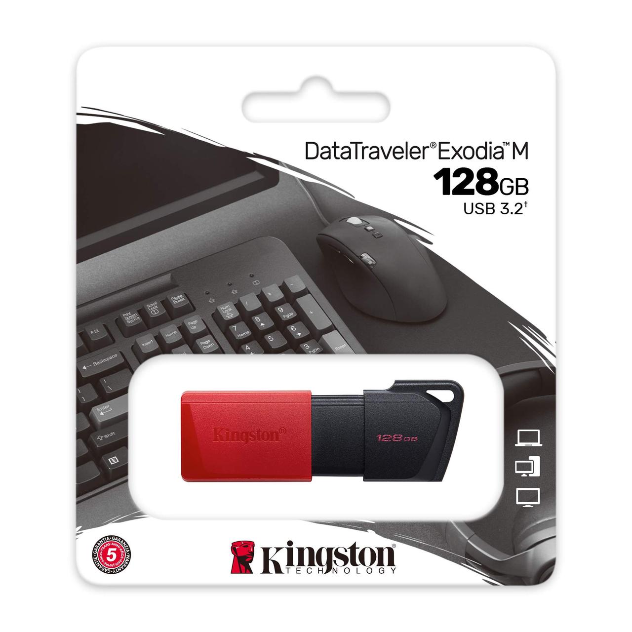 Kingston DTXM/128GB USB-накопитель DataTraveler Exodia M, 128Gb, USB 3.2, Красный - фото 3 - id-p107012794