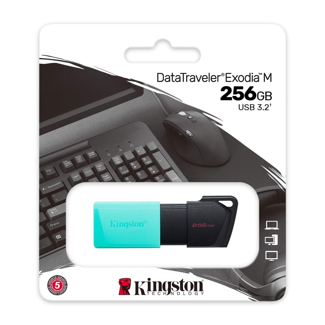 Kingston DTXM/256GB USB-накопитель DataTraveler Exodia M, 256Gb, USB 3.2, бирюзовый - фото 3 - id-p107012824