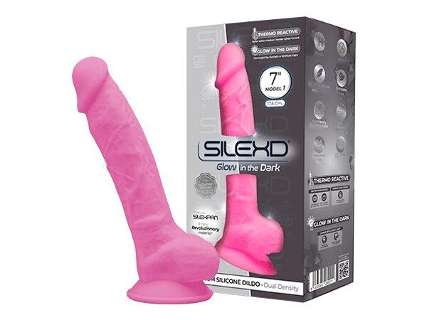 Фаллоимитатор с двойным покрытем Model 1 светится в темноте от SILEXD (17,6* 3,5 см.), фото 1