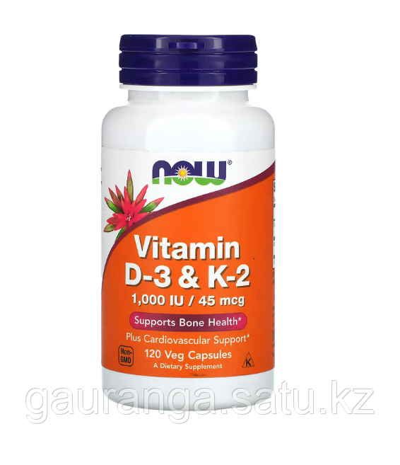 Витамин Д3 и К2 Нау Фудс / Vitamin D3 (1000 UI) K2 (45 MCG) Now Foods 120 капсул