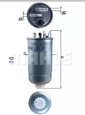 Фильтр топливный KL 147D