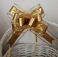 Бант подарочный для оформления корзин и коробок золотой