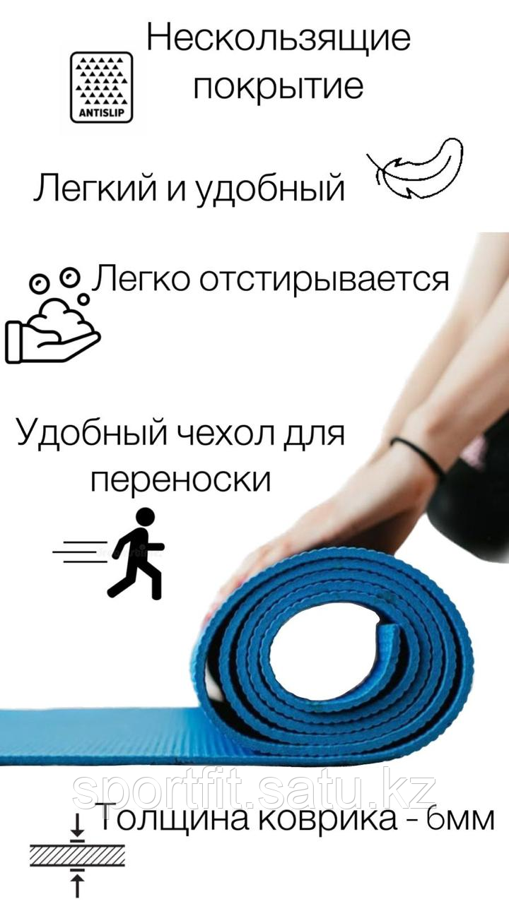 Коврик для фитнеса и йоги Yoga Mat 0,6 см Синий - фото 6 - id-p107025858