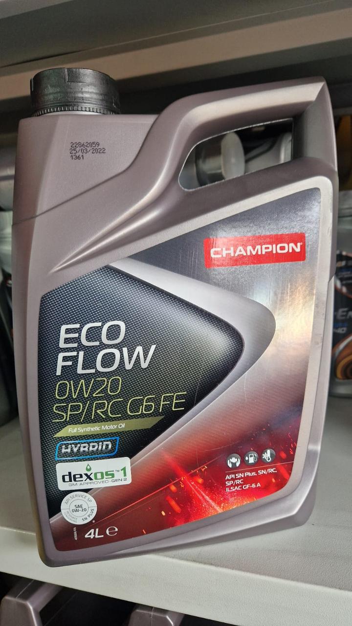 Моторное масло CHAMPION ECO FLOW 0W20 SP/RC G6 FE 4л - фото 1 - id-p107025978
