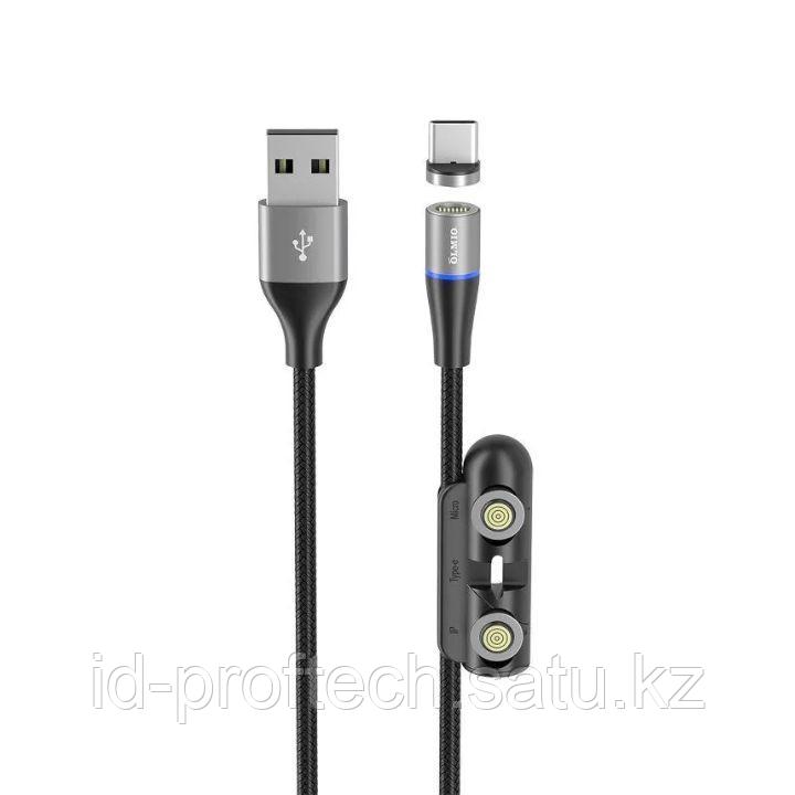 Кабель Olmio MagCable 3in1, USB 2.0 - microUSB-typeC-8-pin, 1,2м, 3A, текстильная оплетка, черный - фото 1 - id-p107026136