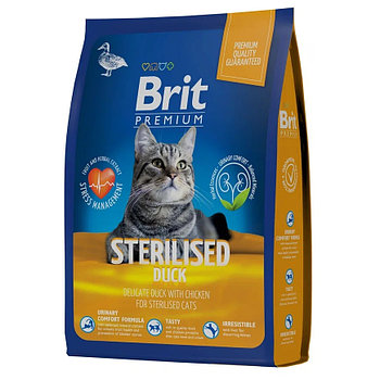 Brit Premium STERILISED Duck & Chicken для стерилизованных кошек с уткой и курицей,800гр