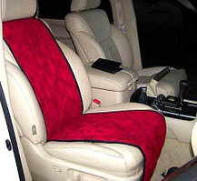 Чехлы-накидки для автомобильного сидения Алькантара (Черный с красной строчкой)