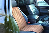 Чехлы-накидки для автомобильного сидения Алькантара (Черный с красной строчкой), фото 2