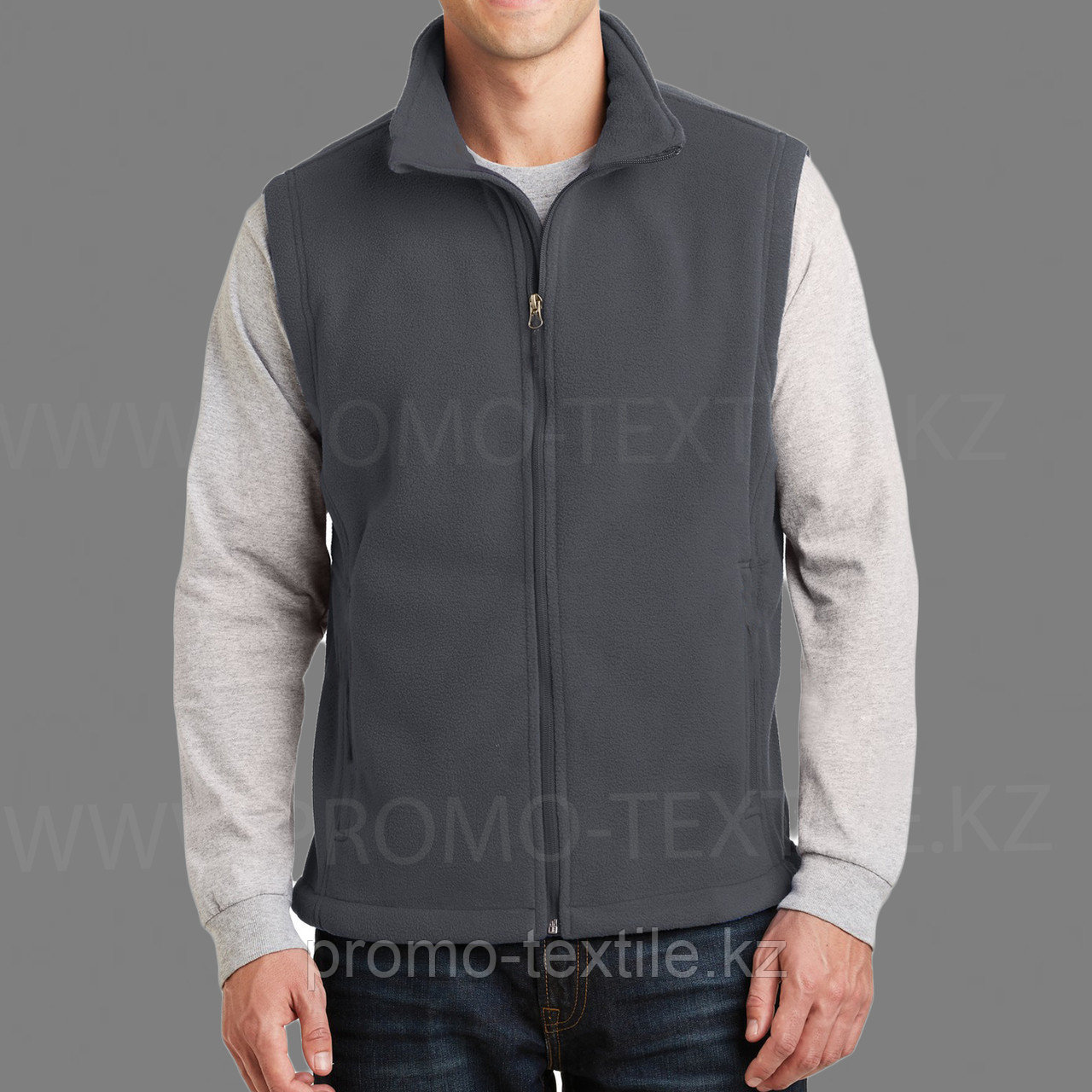 Флисовый жилет серый | Жилет серый из флиса