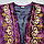 Жилет казахский национальный с пуговицей на талии с орнаментами фиолетовый (размеры 36-42), фото 6