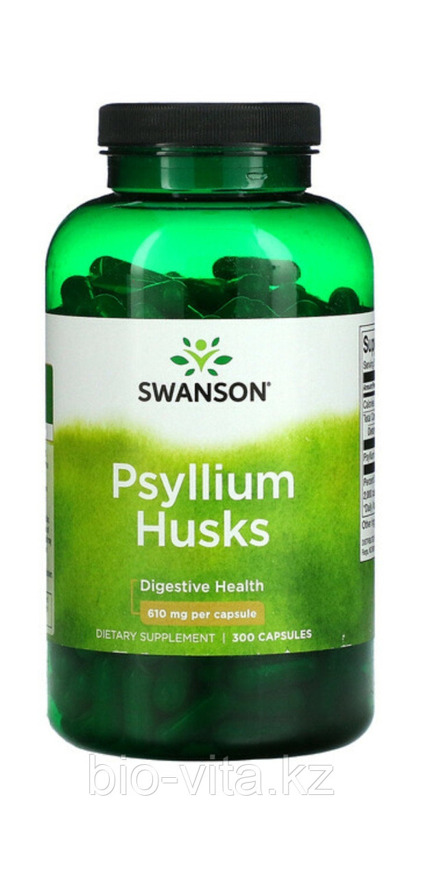 Шелуха семян подорожника. Псиллиум. Psyllium 610 мг. 300 капсул. SWANSON