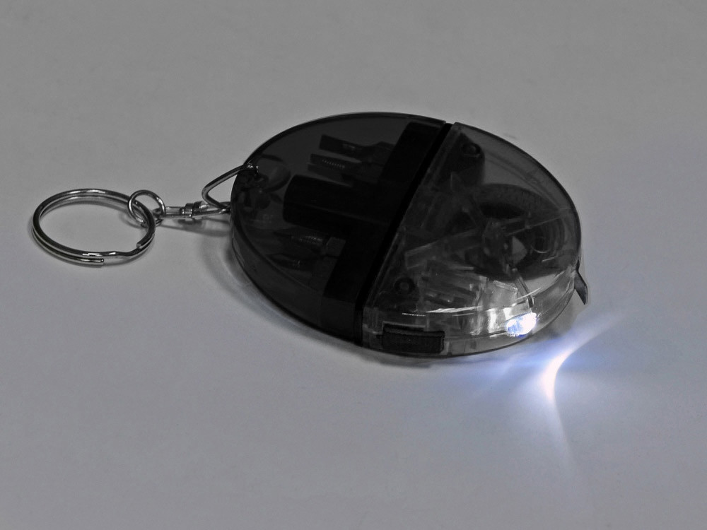Брелок-рулетка с набором отверток и фонариком, серый - фото 4 - id-p107115594