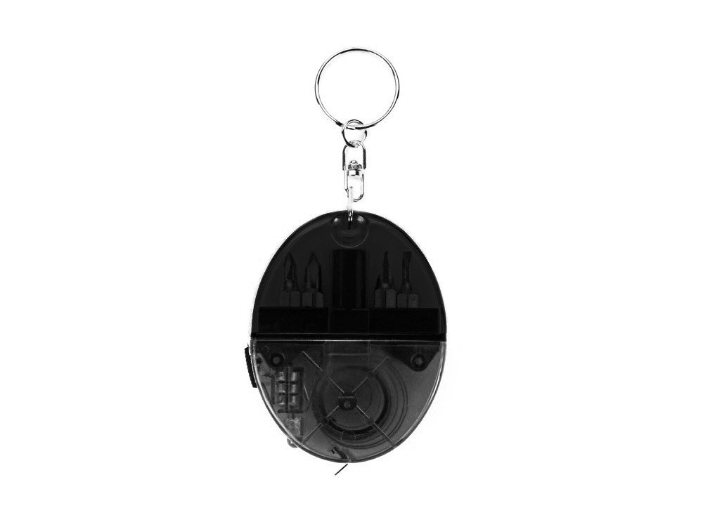 Брелок-рулетка с набором отверток и фонариком, серый - фото 5 - id-p107115594