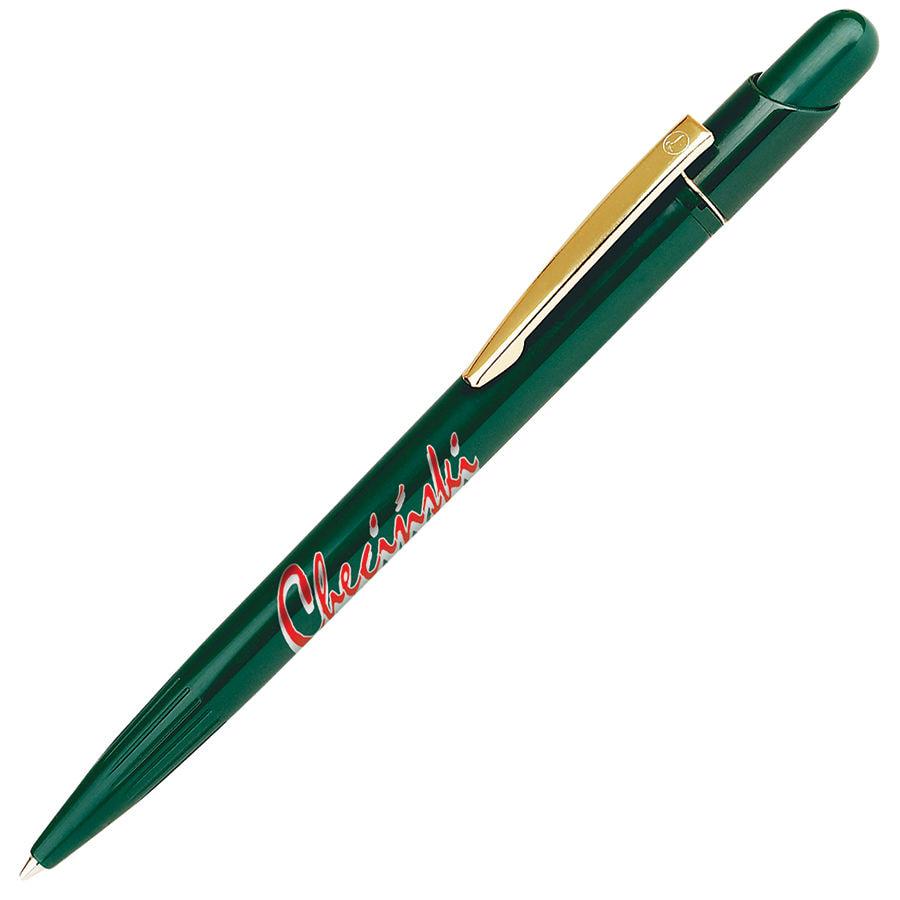 MIR, ручка шариковая с золотистым клипом, зеленый, пластик/металл, Зеленый, -, 12849 17
