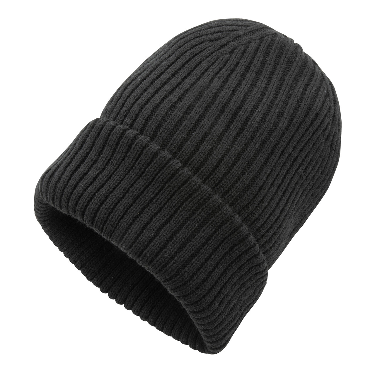Вязаная шапка с отворотом Impact из Polylana® AWARE , черный; , Длина 21 см., ширина 23 см., высота 6 см., - фото 3 - id-p107116708