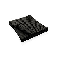 Вязаный шарф Impact из Polylana® AWARE™, 180x25 см, черный; , Длина 180 см., ширина 25 см., высота 1 см.,