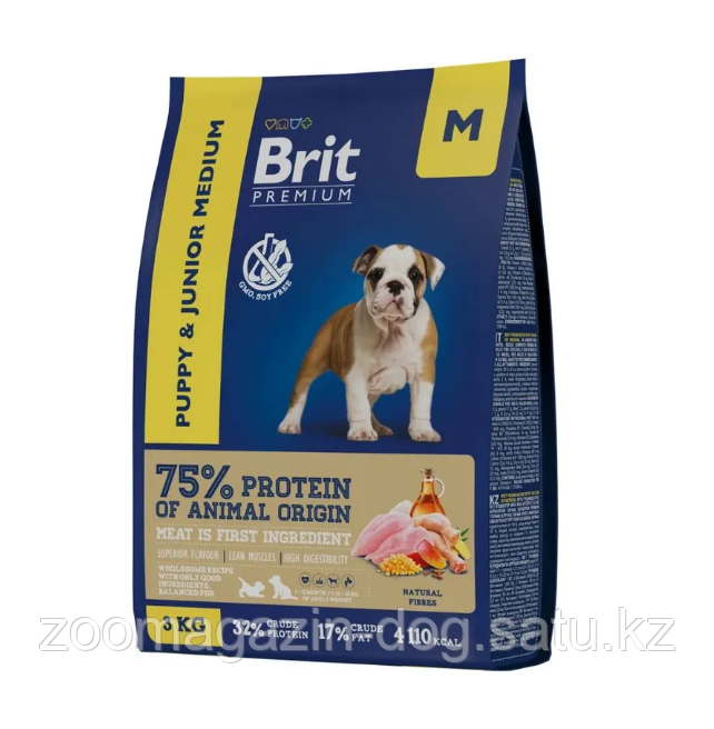 Brit Premium MEDIUM PUPPY&JUNIOR CHICKEN для щенков средних пород с курицей, 1кг