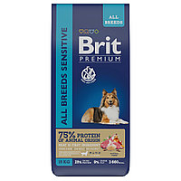 Brit Premium SENSITIVE Lamb&Turkey для собак с чувствительным пищеварением с ягненком и индейкой, 15кг