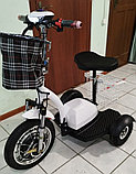 Электровелосипед трехколесный 48v 350w (max 500w), аккум. Li-ion 48v 11,6A/H. Очень устойчивый и удобный., фото 4
