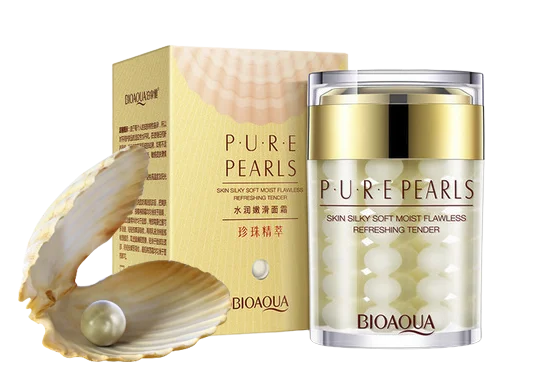 BioAqua Pure Pearls Увлажняющая ночная маска для лица с натуральной жемчужной пудрой, 120 g.