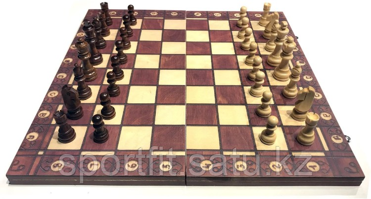 Шахмат шашки нарды деревянный магнитный 34см х 34см W7703