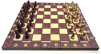 Шахмат шашки нарды деревянный магнитный 39см х 39см W7704