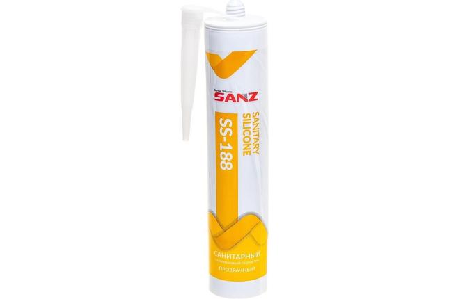 SANZ SS-188
санитарный силиконовый герметик
 Цвет: белый,
прозрачный, фото 2