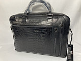 Мужская сумка-портфель из кожи "Bond Non" для переноски документов. Высота 29 см. ширина 39 см, глубина 8 см., фото 2