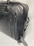Мужская сумка-портфель из кожи "Bond Non" для переноски документов. Высота 29 см. ширина 39 см, глубина 8 см., фото 7
