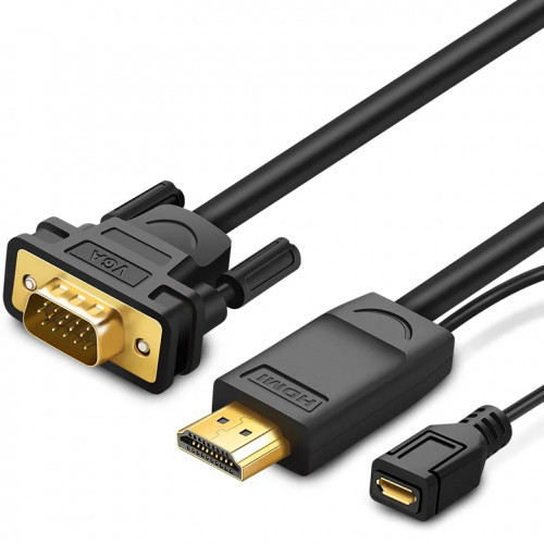 UGREEN MM101 HDMI to VGA Converter Cable 1.5m кабель интерфейсный (30449) - фото 1 - id-p107137581