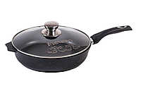Сковорода д-24 см со стеклянной крышкой "Эко посуда"