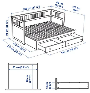 Кушетка ХЕМНЭС, светло-коричневый ИКЕА, IKEA, фото 2