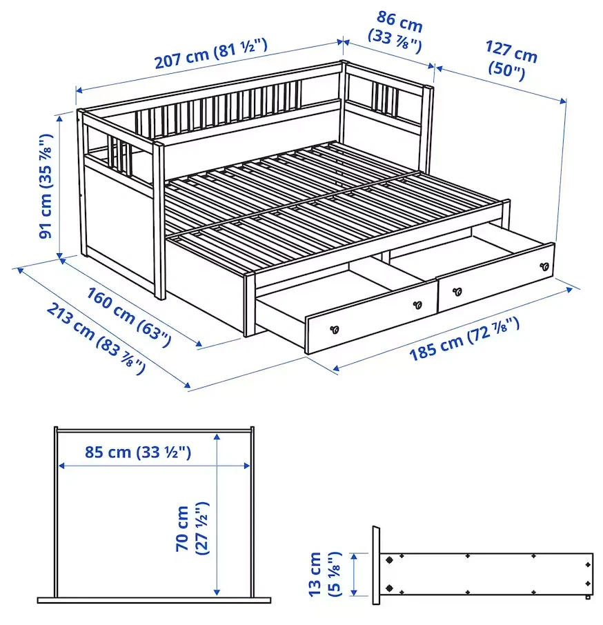 Кушетка ХЕМНЭС, светло-коричневый ИКЕА, IKEA (id 107138855)