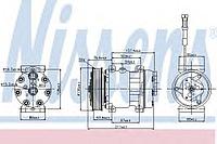 Компрессор кондиционера DAF XF105 "NISSENS"