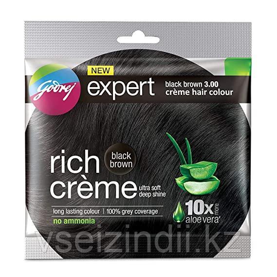 Краска-крем для волос на основе хны Godrej Expert Rich Crème, черно-коричневая