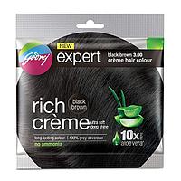 Краска-крем для волос на основе хны Godrej Expert Rich Crème, черно-коричневая