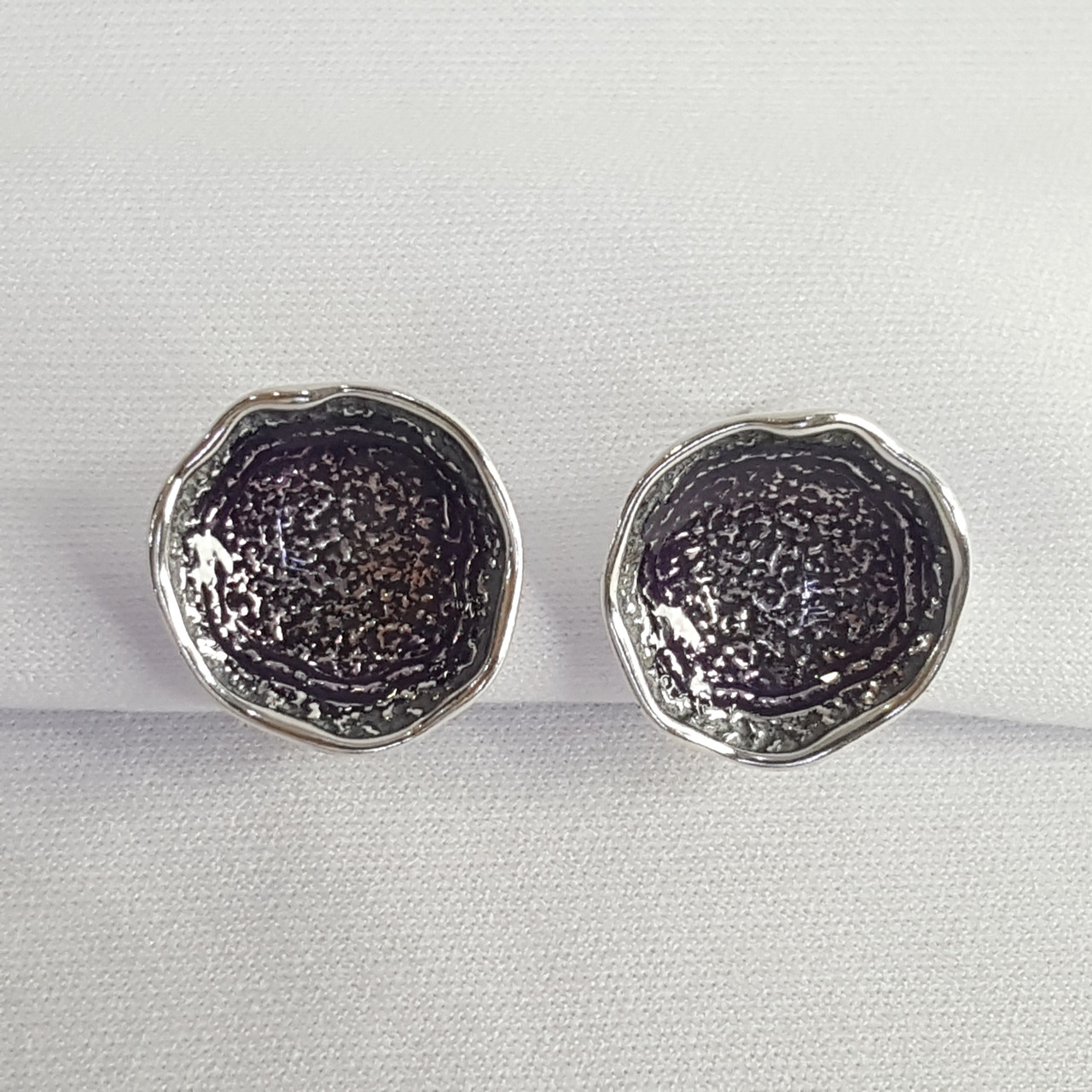 Серьги из серебра с эмалью Diamant 95-120-01780-1 черненное серебро, фото 1