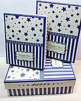 Подарочные коробки набор из 3 коробок синие