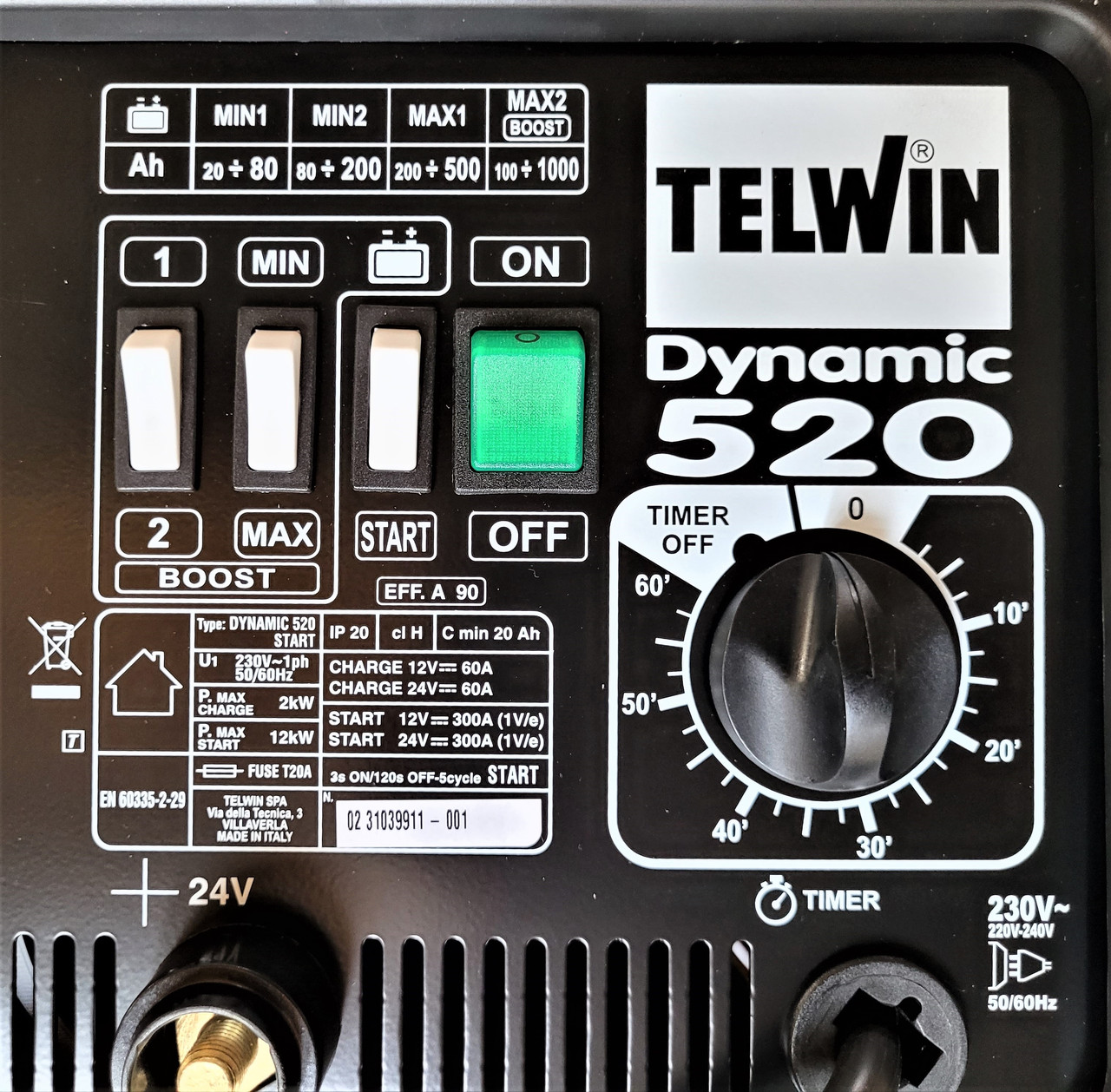 Пуско-зарядное устройство TELWIN DYNAMIC 520 START 230V 12-24V (829383) - фото 2 - id-p88135786