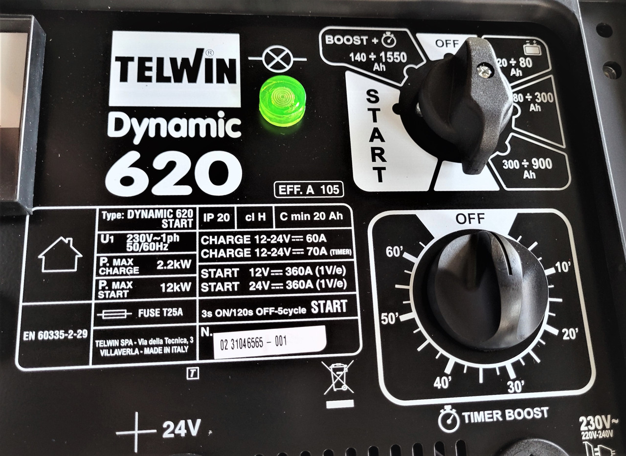 Пуско-зарядное устройство TELWIN DYNAMIC 620 START 230V 12-24V (829384) - фото 2 - id-p88135787
