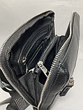Мужская сумка через плечо из натуральной кожи. Высота 23 см, ширина 19 см, глубина 4 см., фото 7