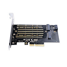 Контроллер PCI-E x4 - NVMe M.2 + SATA M.2